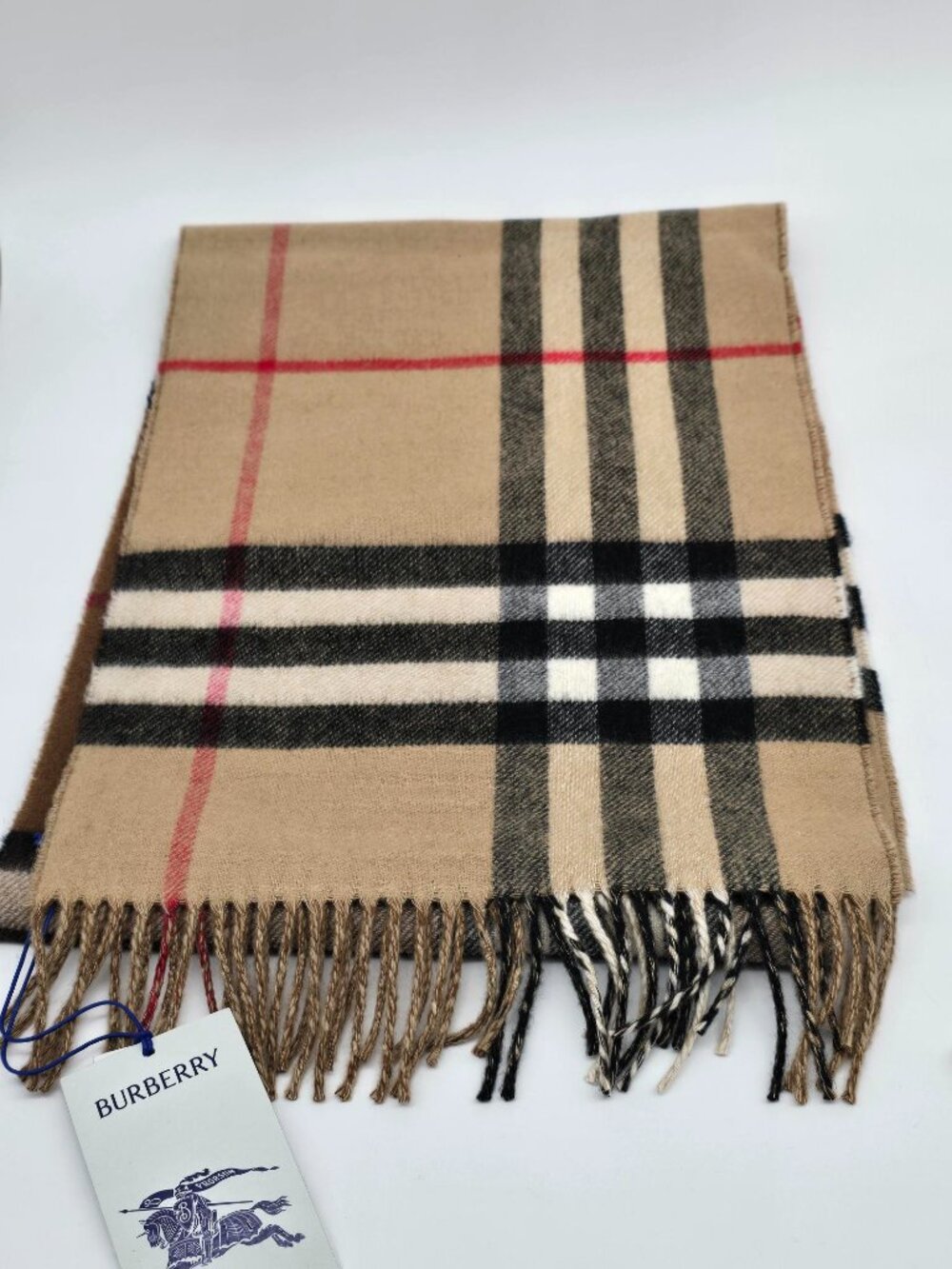 NWT Authentic Burberry Brown Vintage Check Logo Scarf - Picture 6 of 12